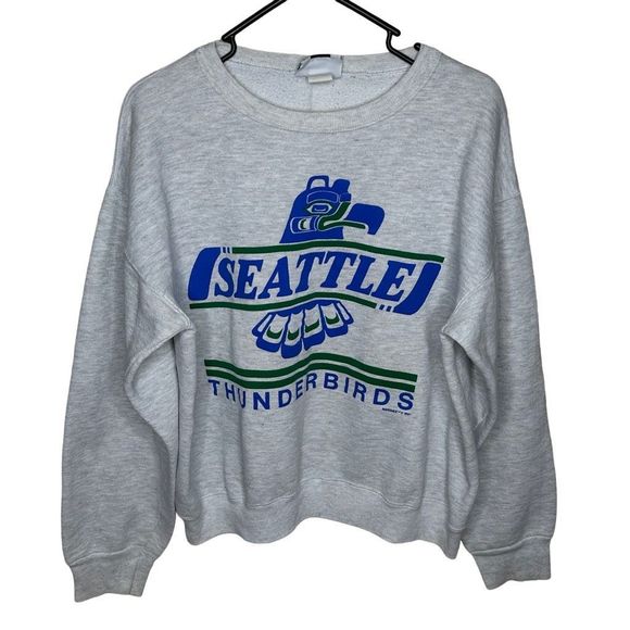 Rare Vintage 90s Seattle Thunderbirds Sweatshirt Made In USA Large - Picture 1 of 4